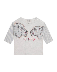 T-shirt manches longues en jersey chiné - Gris chiné