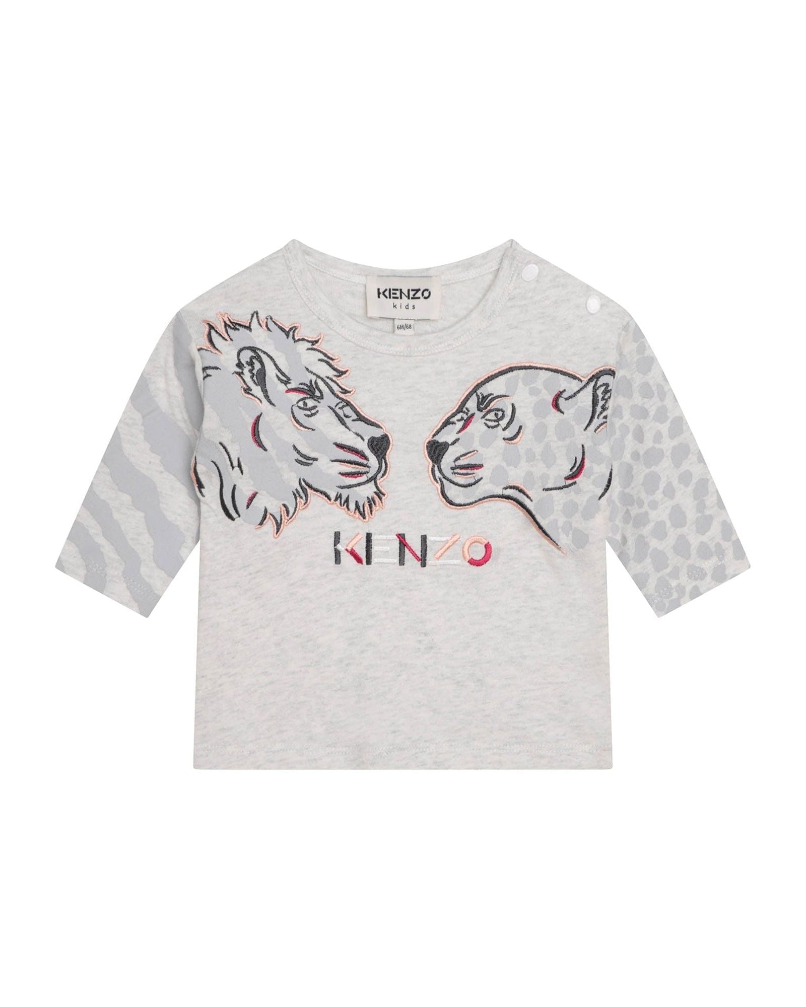 T-shirt manches longues en jersey chiné - Gris chiné