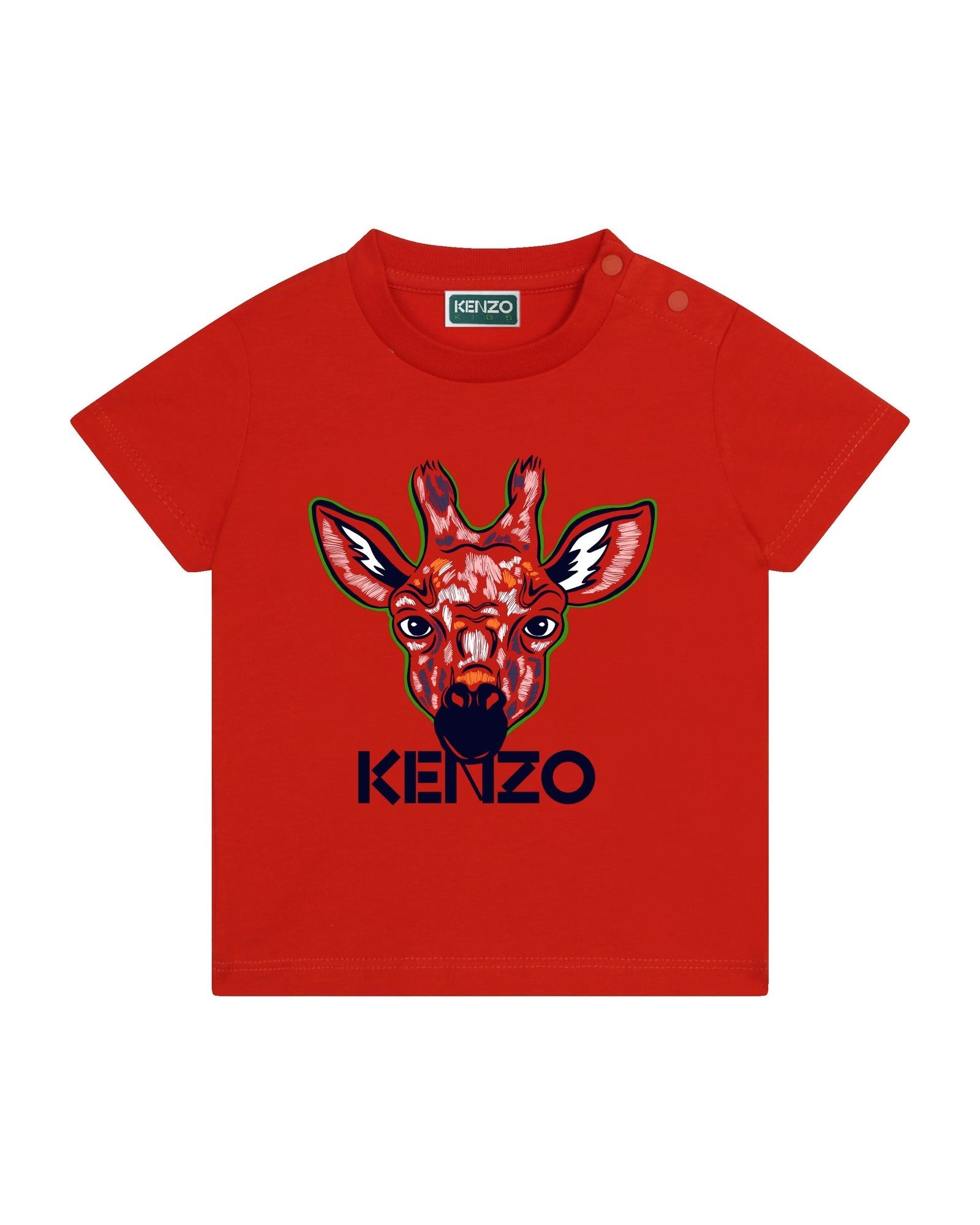 T-shirt à manches courtes imprimé Girafe en coton - Poivron