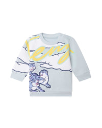 Long-sleeved fleece sweatshirt - Glacier blue