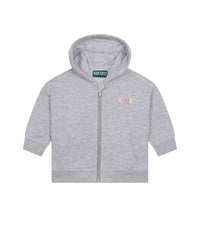 Fleece hooded cardigan - Heather Grey
