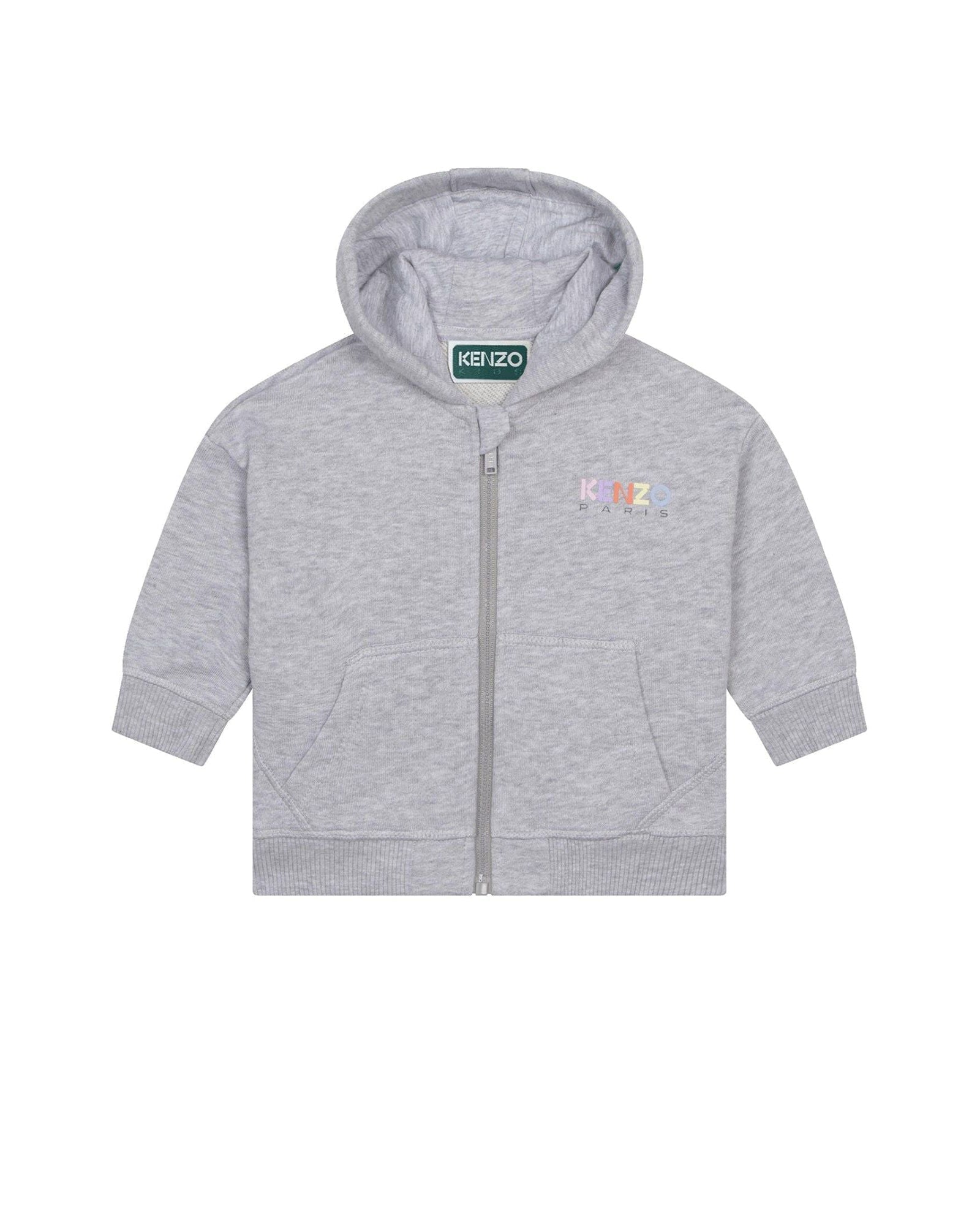 Fleece hooded cardigan - Heather Grey