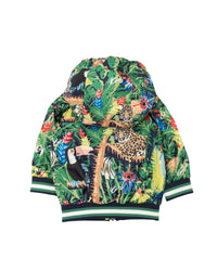 Coupe-vent à capuche en imprimé - Indigo Blue