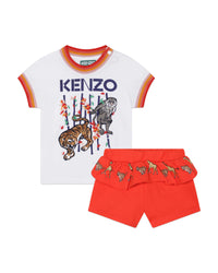 Ensemble t-shirt et short en coton - Blanc