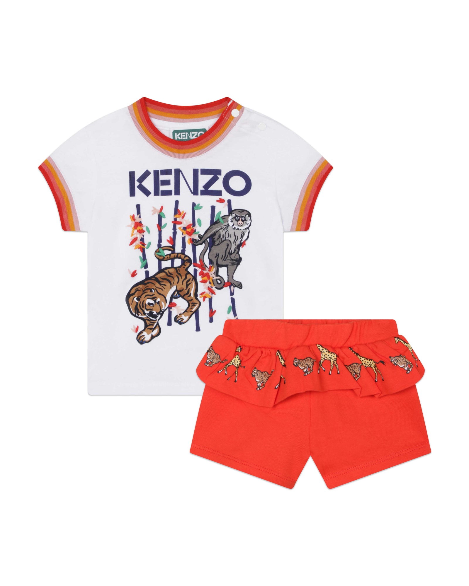 Ensemble t-shirt et short en coton - Blanc