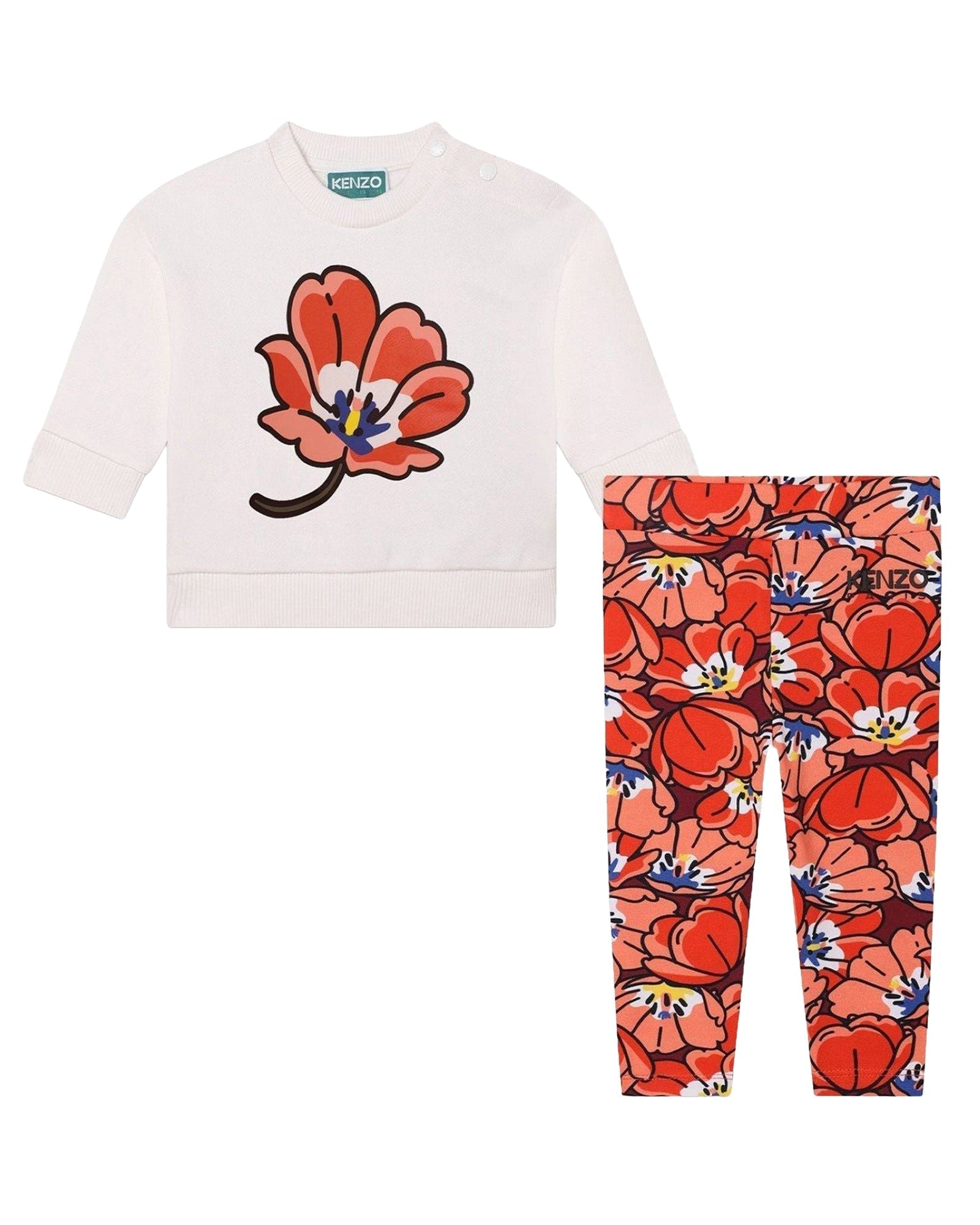 Cotton sweatshirt and trousers set - Chile Red