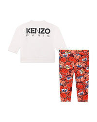 Cotton sweatshirt and trousers set - Chile Red
