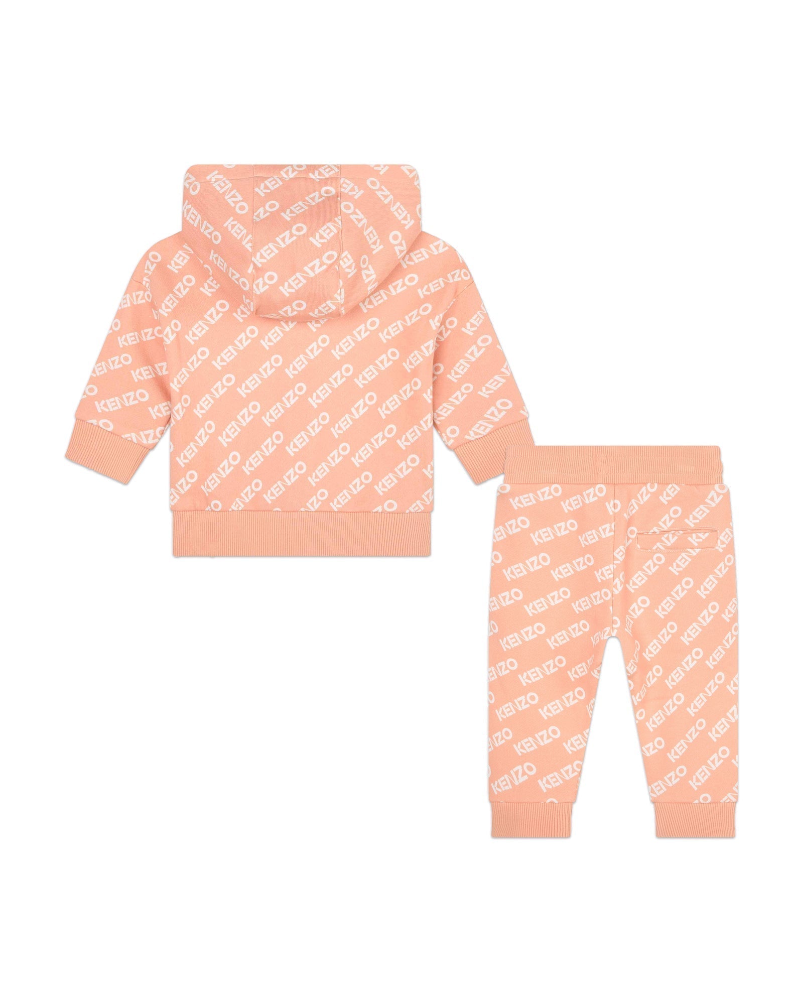 Cotton cardigan and trousers set - Nude