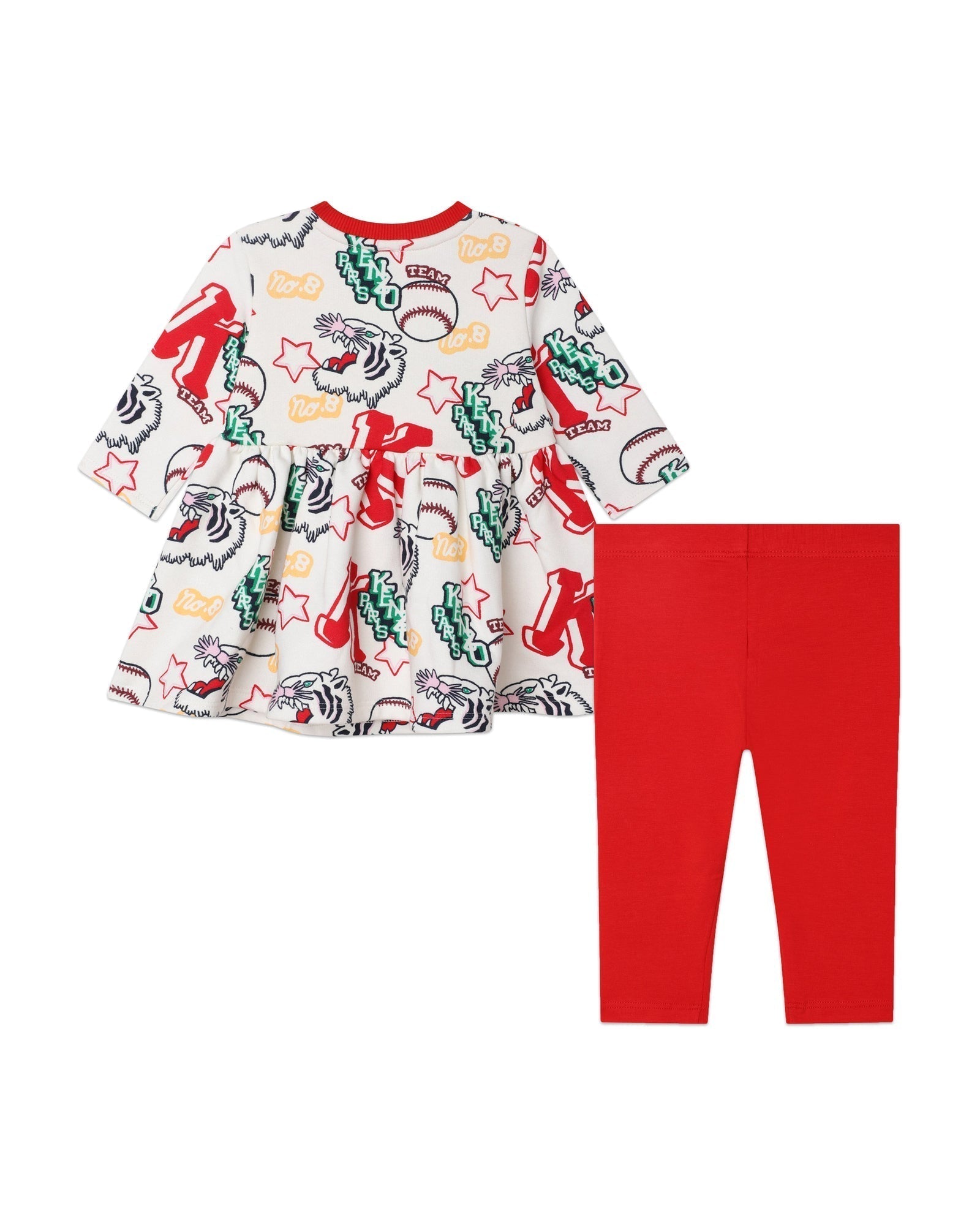 Cotton dress and legging set - Ivory