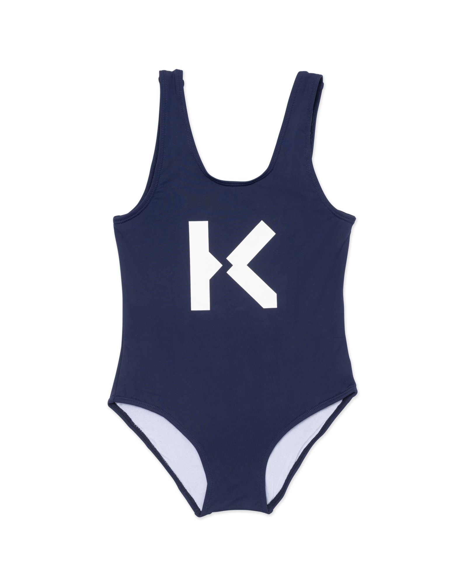 1-piece print swimming costume - Blue Indigo