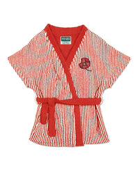 Striped terry bath cape - Butter milk