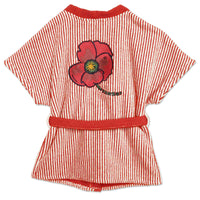 Striped terry bath cape - Butter milk