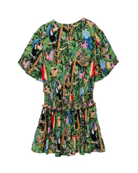 Robe en imprimé tropical - Gris taupe