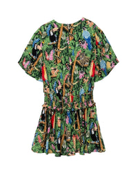 Tropical print dress - Taupe Grey