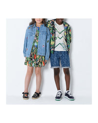 Tropical print dress - Taupe Grey