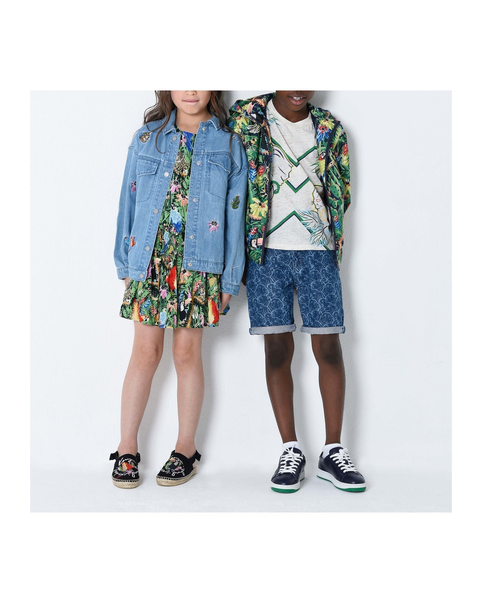 Tropical print dress - Taupe Grey