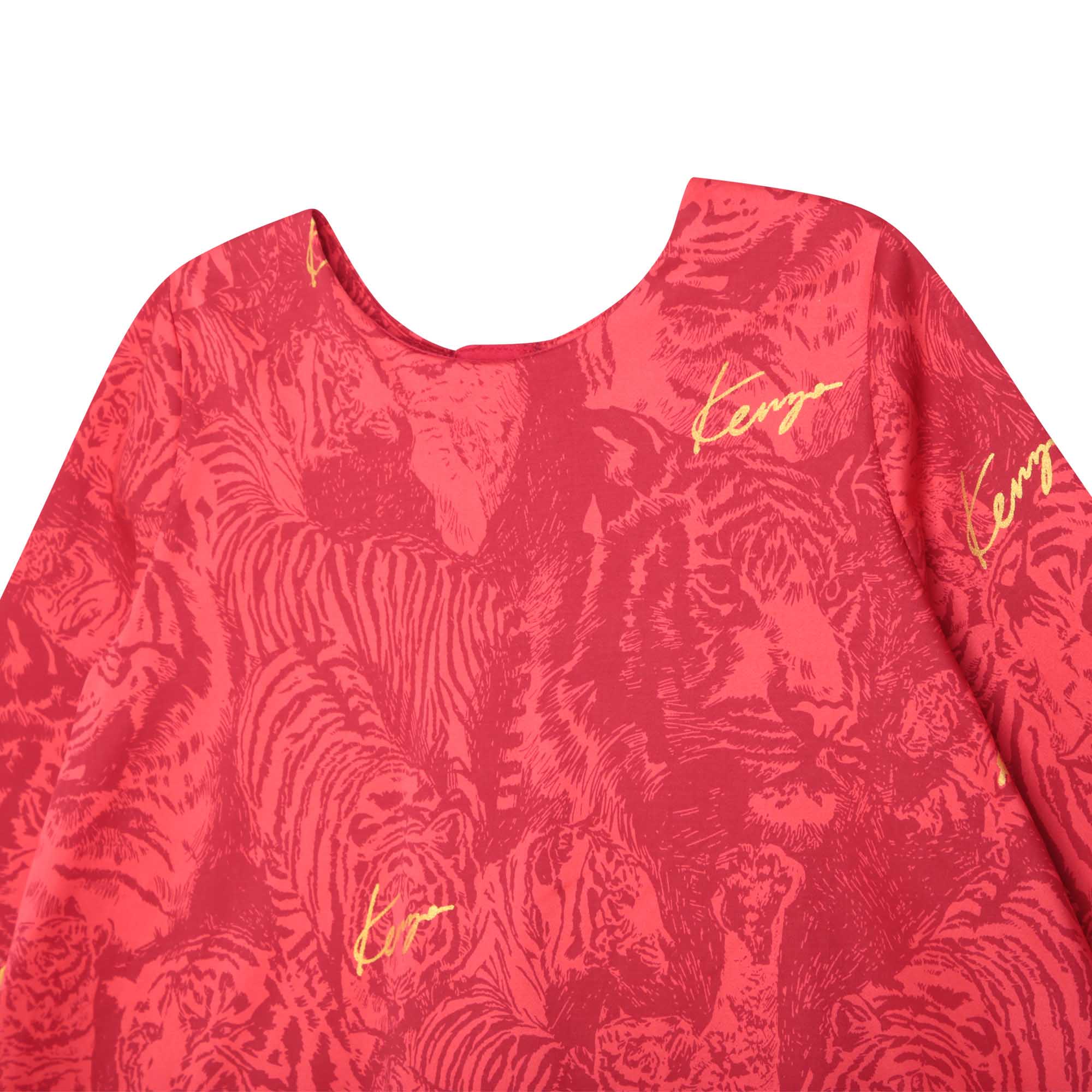 Robe à godet en satiné avec imprimé tigres - Pop Red