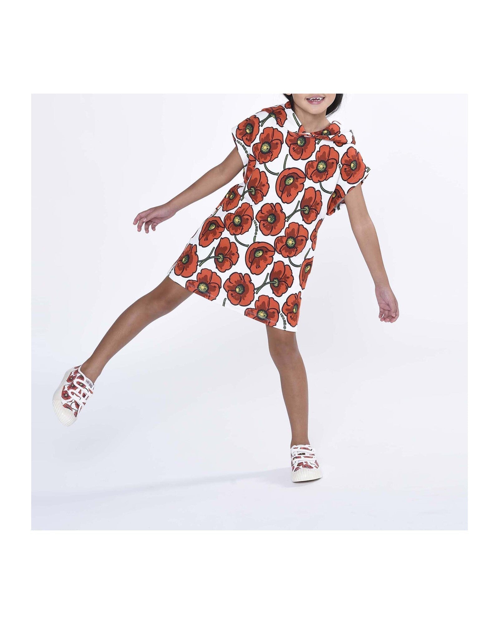 Robe à motif coquelicot en coton - Butter Milk