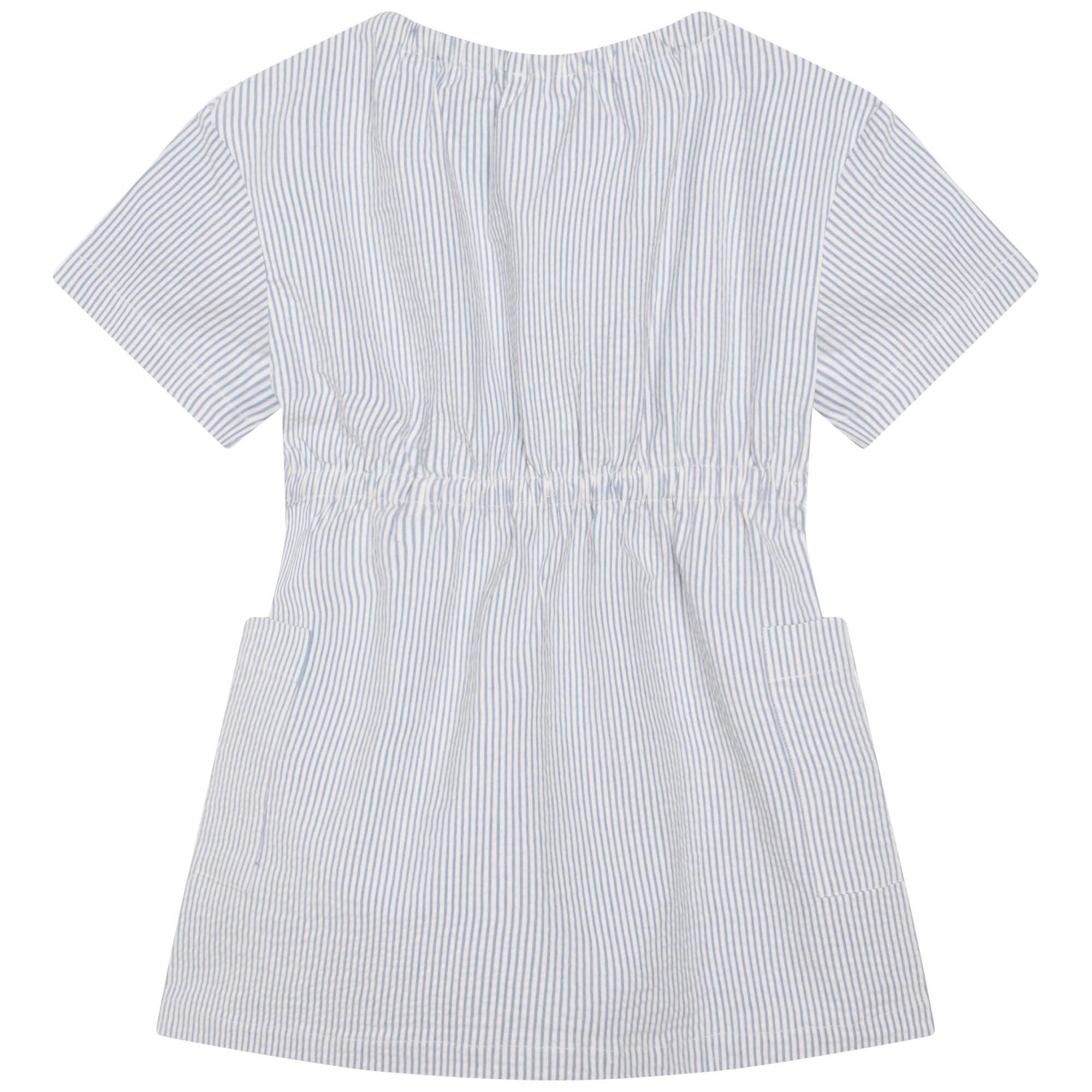 Robe rayée manches courtes - Cendre