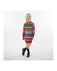 Robe en tricot en coton - Rouge fonce