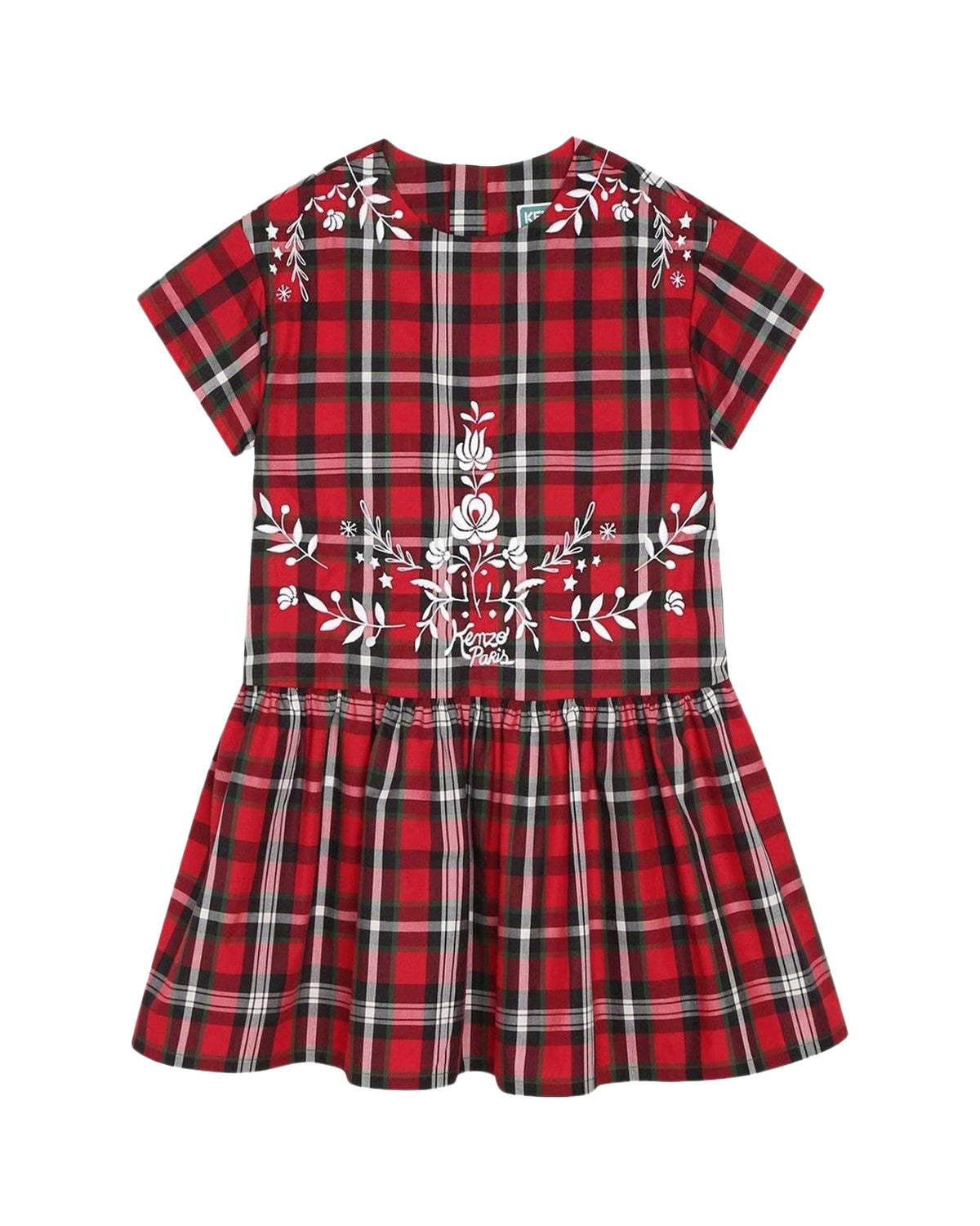 Robe imprimée en coton - Rouge Fonce