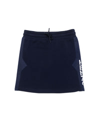 Straight skirt with side seams in cotton - Blue Indigo