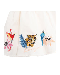 Jupe à motif jungle en coton - Naturel