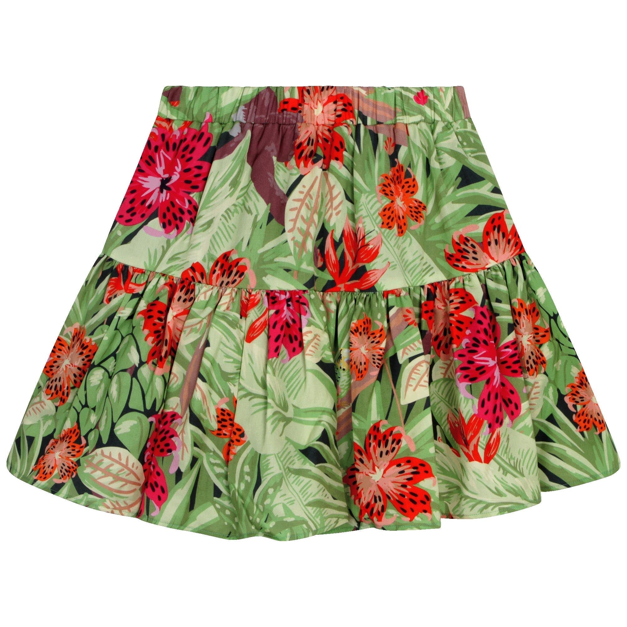 Jupe évasée en sergé Tencel - Dark green