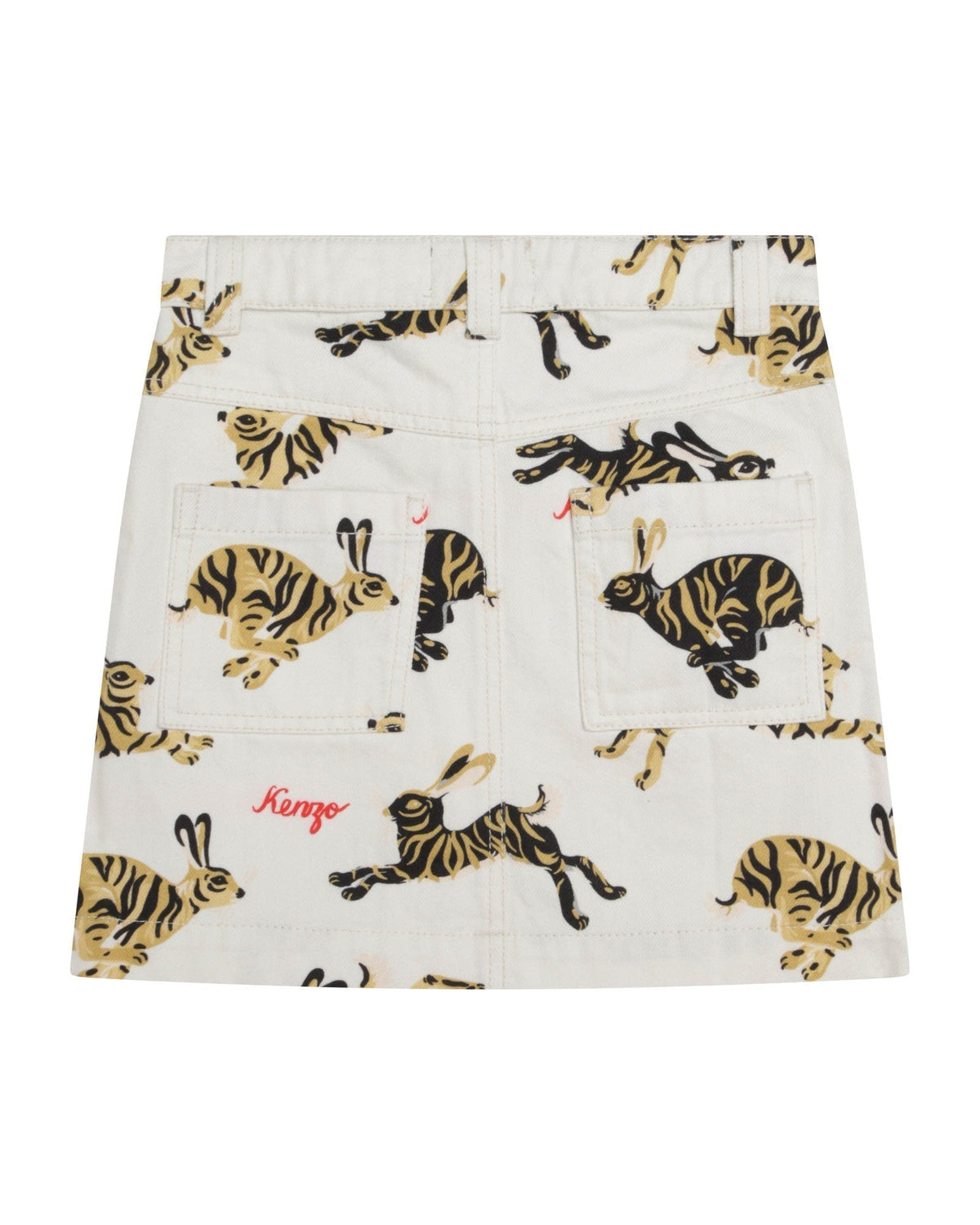 Jupe courte à motif en coton - Naturel