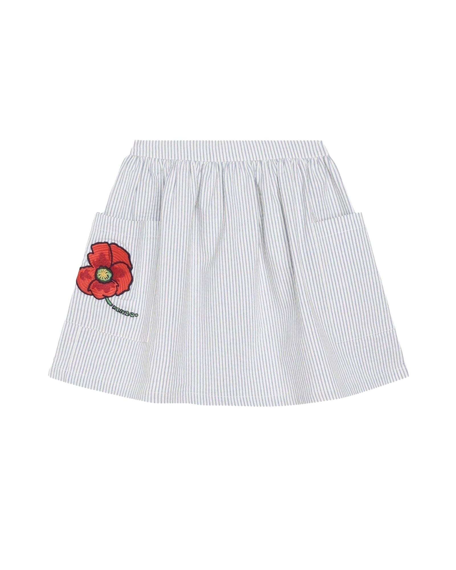 Skirt with elasticated waistband in cotton - Cendre