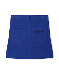 Jupe courte cargo en coton - Wave Blue