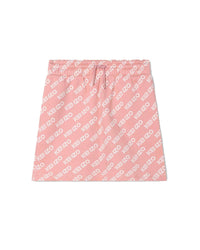 Jupe courte à motif monogramme en coton - Nude