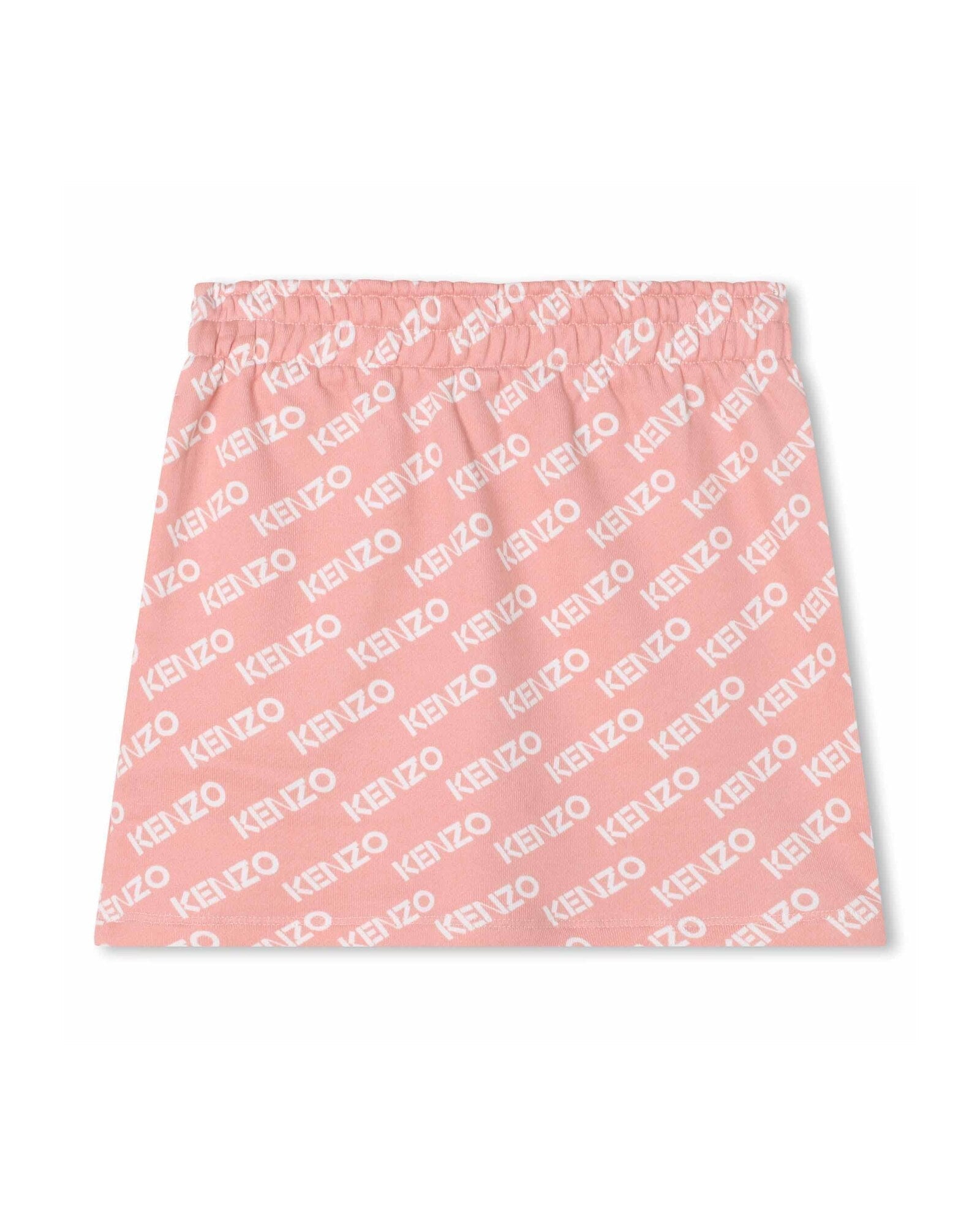 Jupe courte à motif monogramme en coton - Nude