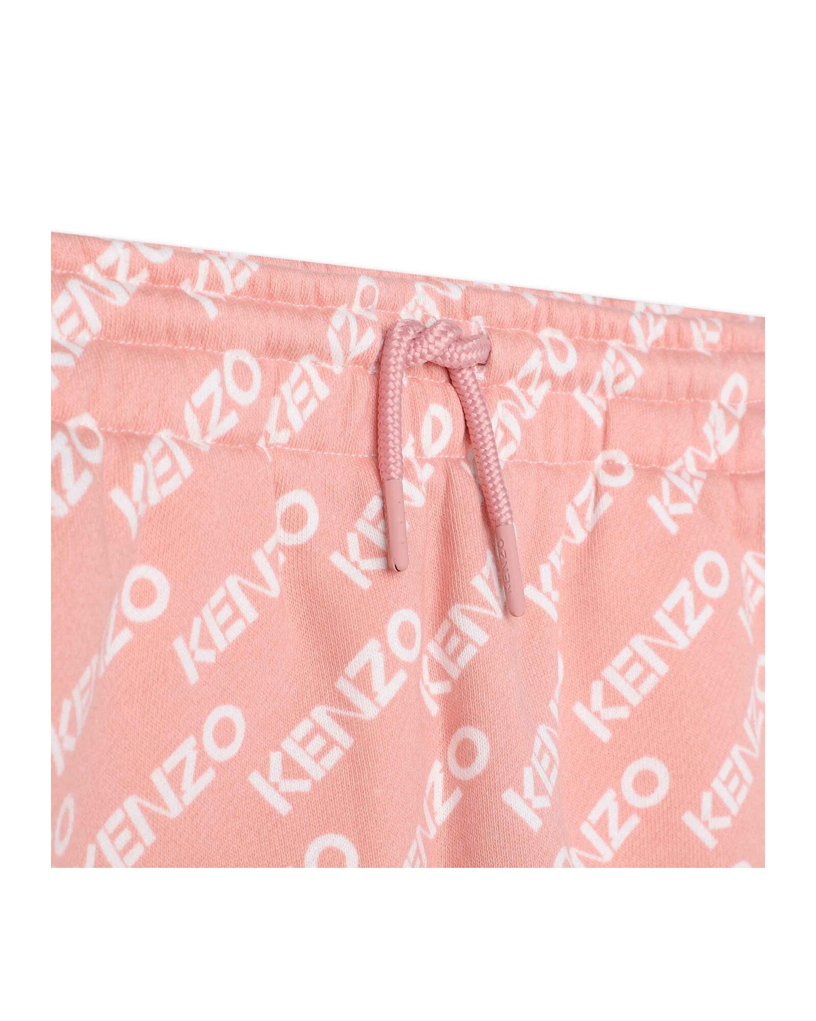 Jupe courte à motif monogramme en coton - Nude