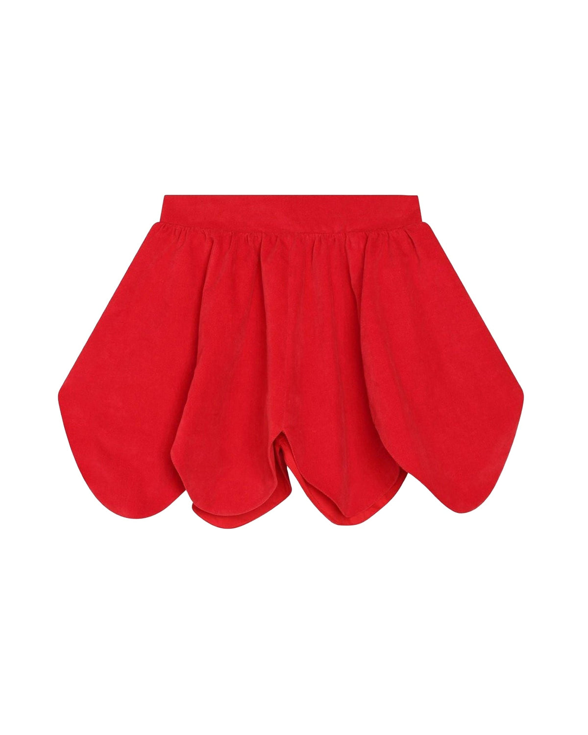 Jupe taille haute en velours - Rouge Fonce