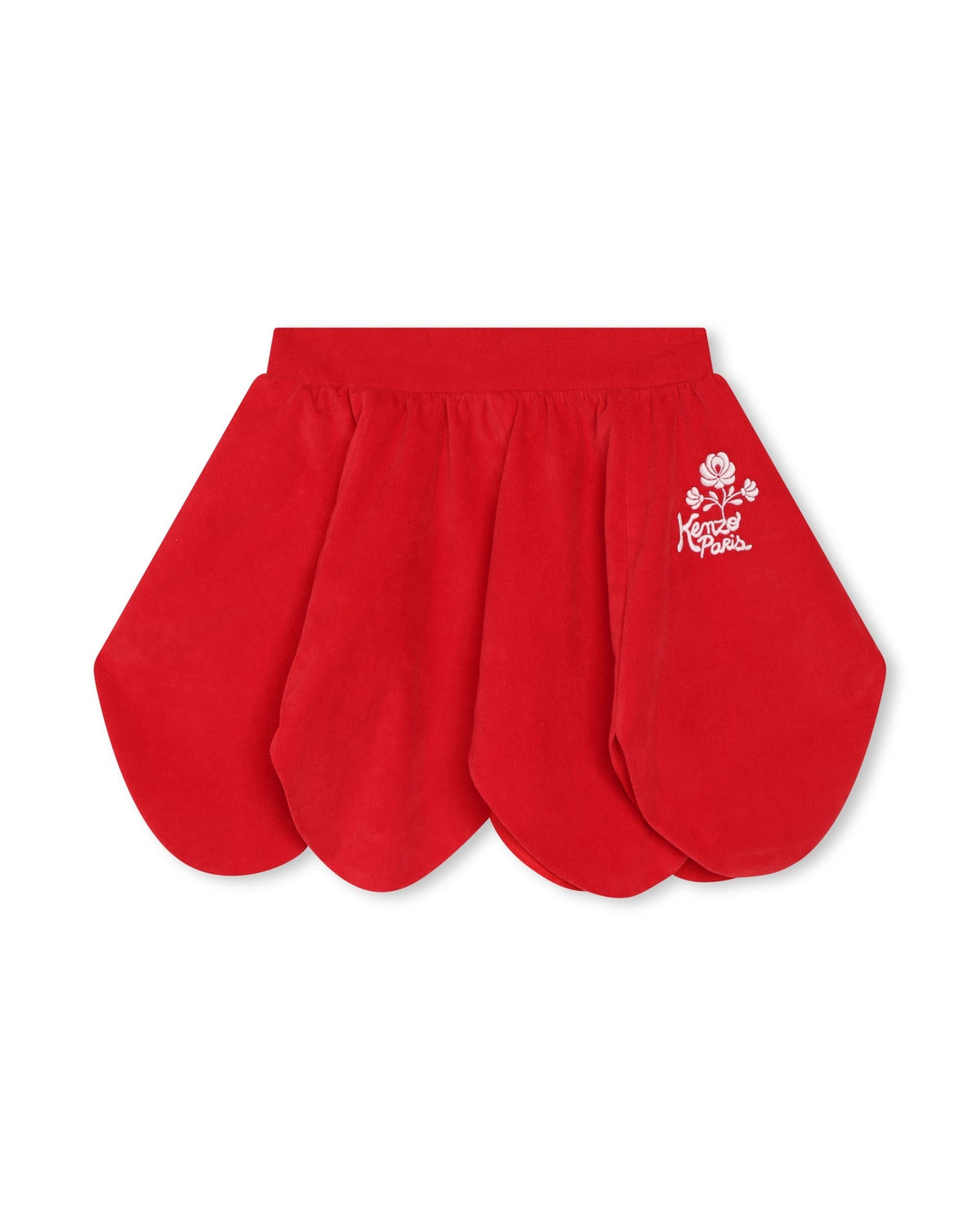 Jupe taille haute en velours - Rouge Fonce