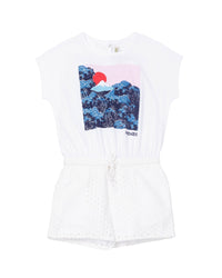 Combi-short Waves en coton - Blanc Casse