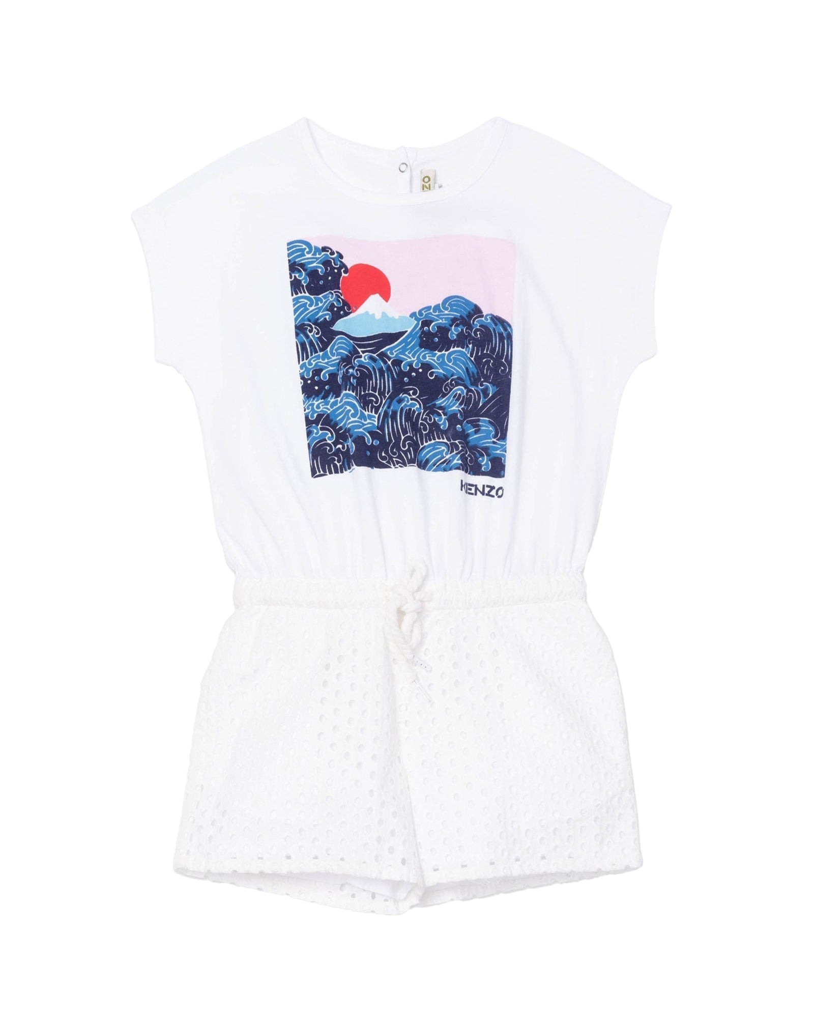 Combi-short Waves en coton - Blanc Casse