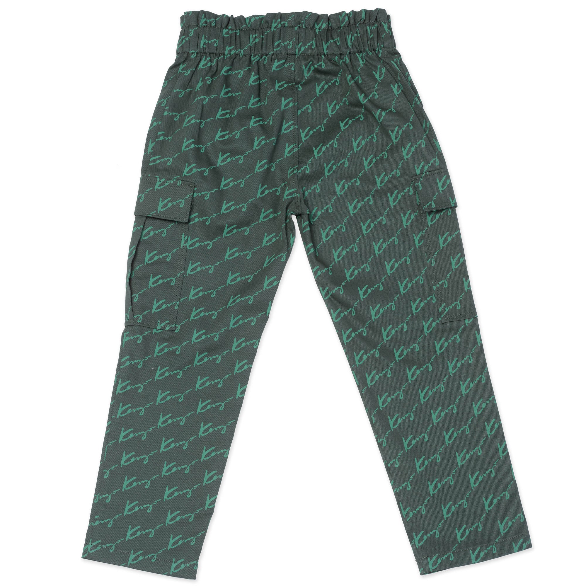 Loose trousers with elastic waistband in cotton - Prussian Grey