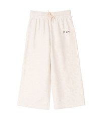 Loose-fitting fleece trousers - Ecru Chiné