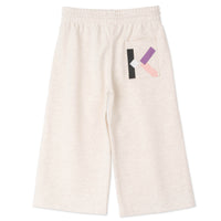 Loose-fitting fleece trousers - Ecru Chiné