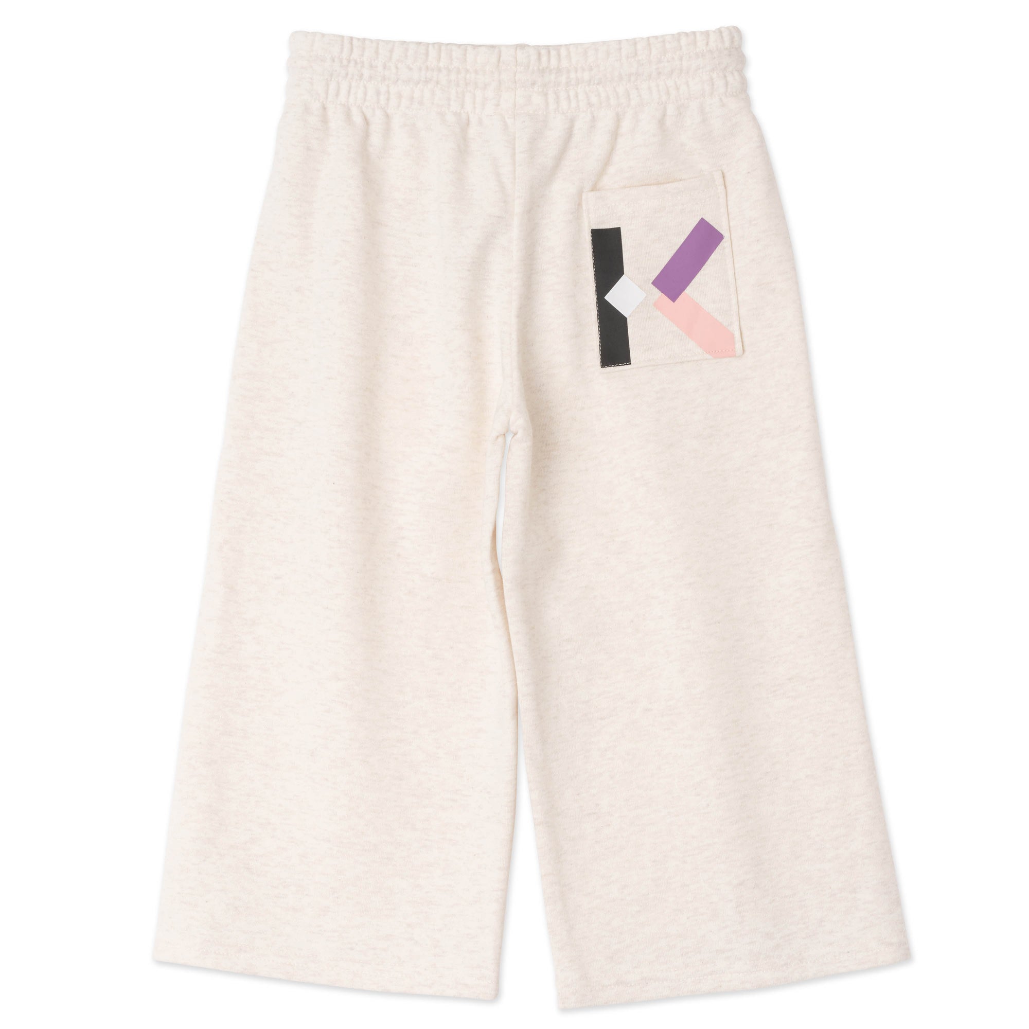 Loose-fitting fleece trousers - Ecru Chiné