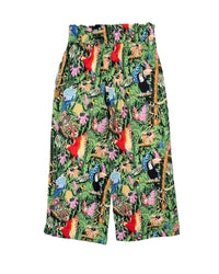 Jupe culotte en imprimé tropical - Gris taupe