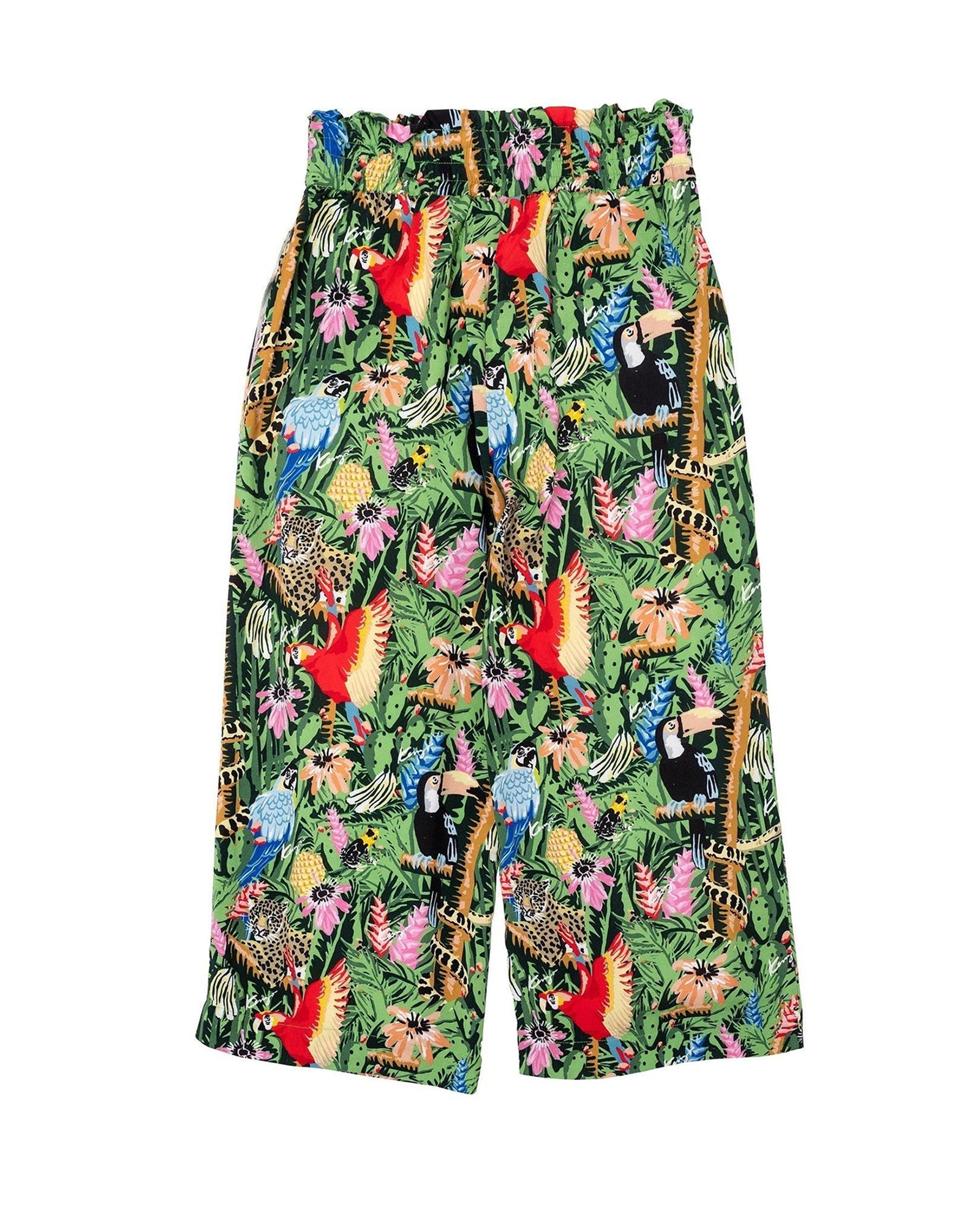 Jupe culotte en imprimé tropical - Gris taupe