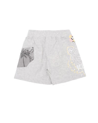 Short à taille élastiquée - Gris Clair