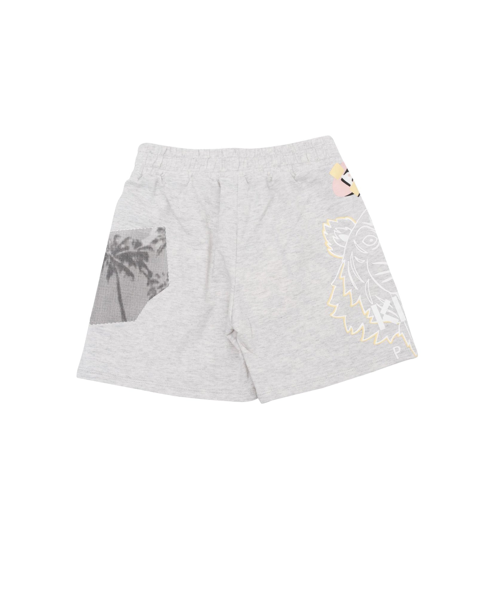 Short à taille élastiquée - Gris Clair