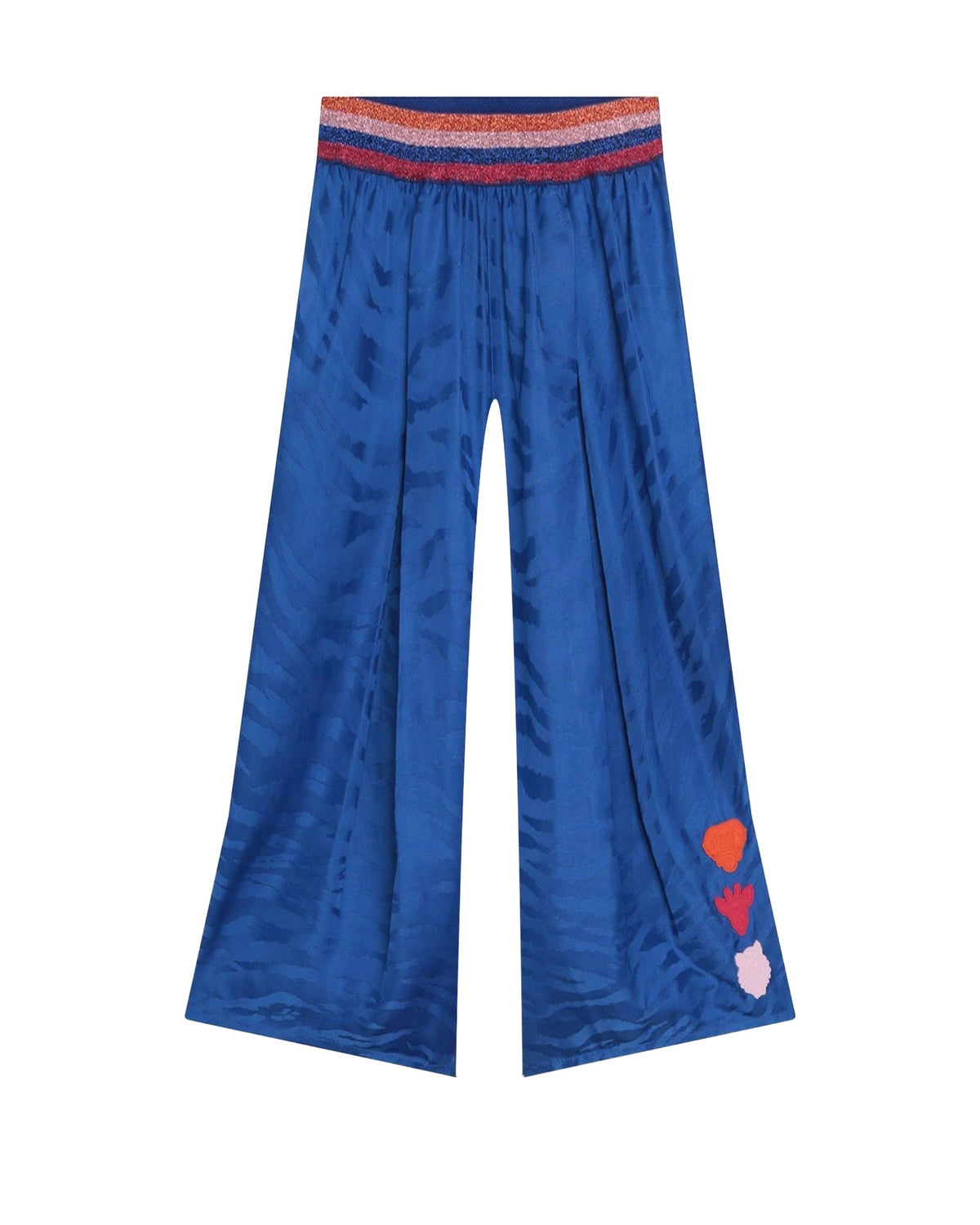 Pantalon en taffetas imprimé Tiger stripes - Wave Blue