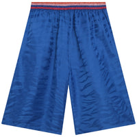 Tiger stripes taffeta trousers - Wave Blue