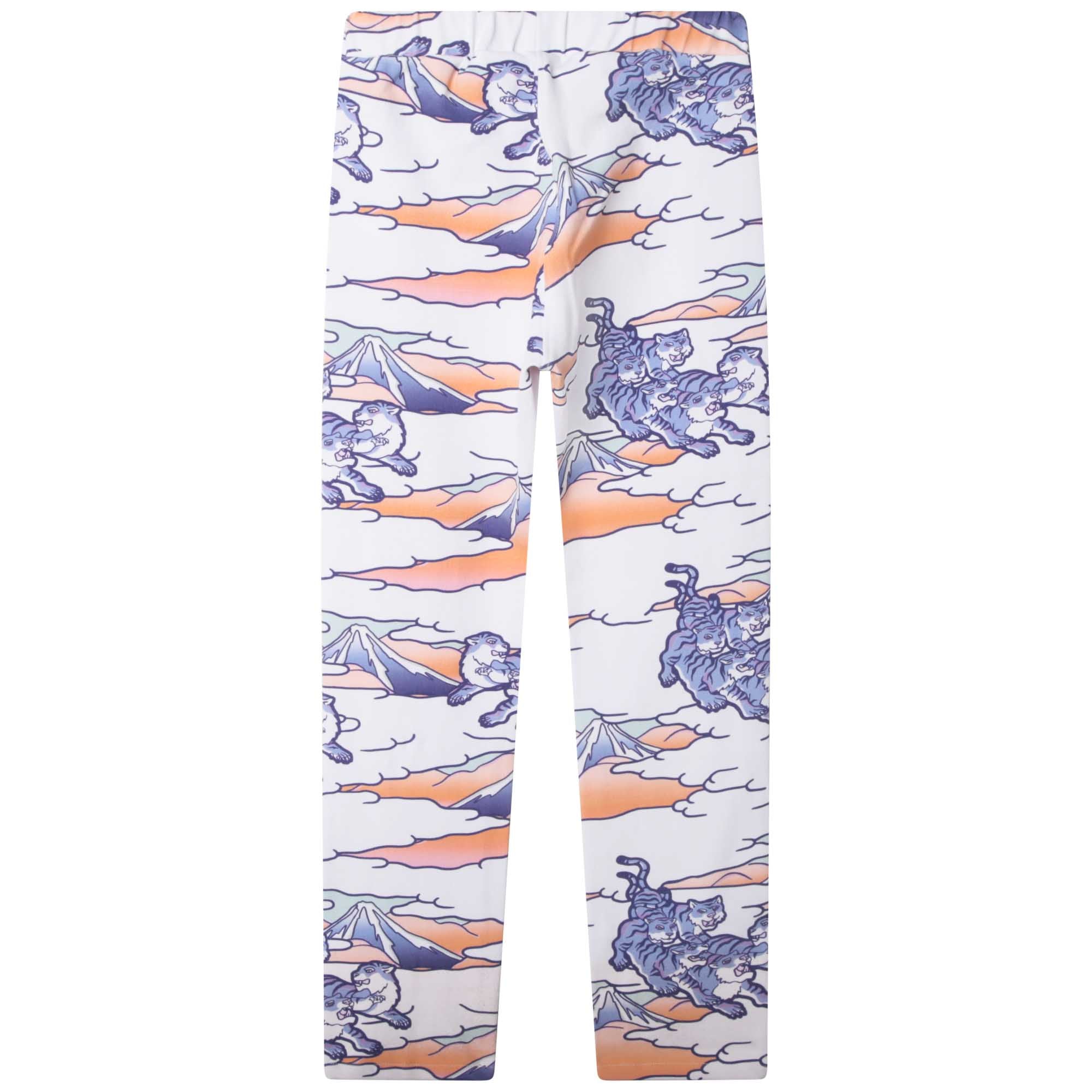 Pantalon jegging en sergé imprimé intégral - Blanc