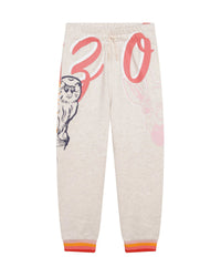 Trousers with elasticated waistband - Havana Chiné